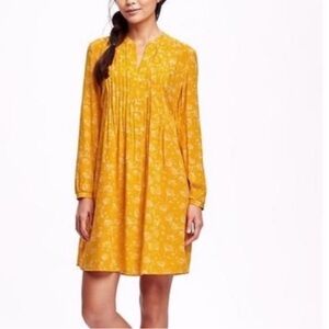 NWOT Old Navy Yellow Floral Long Sleeve Dress, L🦋